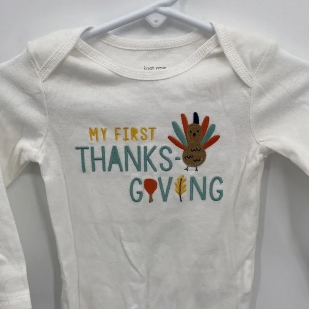 Carter's Just One You Baby My First Thanksgiving Bodysuit White Size 9M NWOT